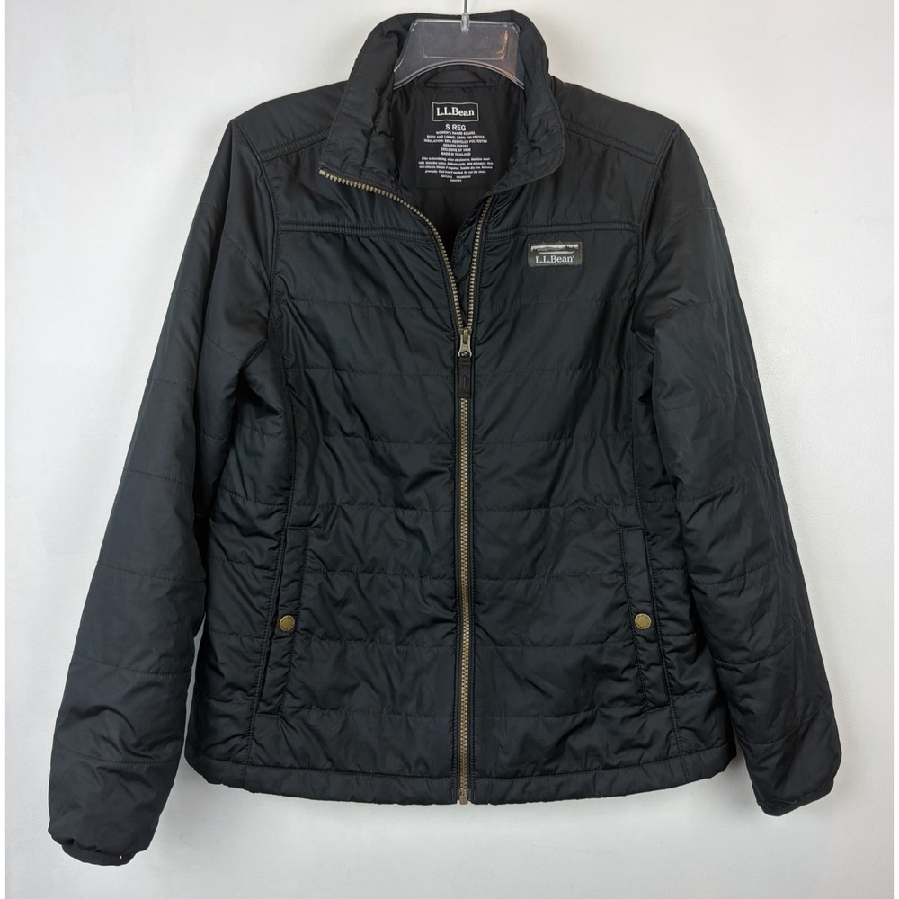 LL Bean Mountain Classic Puffer Jacket Womens Small Reg Black 511451 Hiking Read